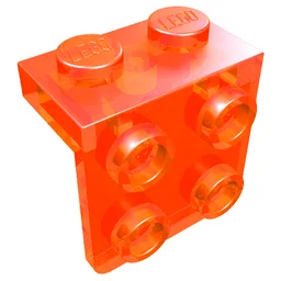 Bracket 1 x 2 - 2 x 2 / Trans-Neon Orange