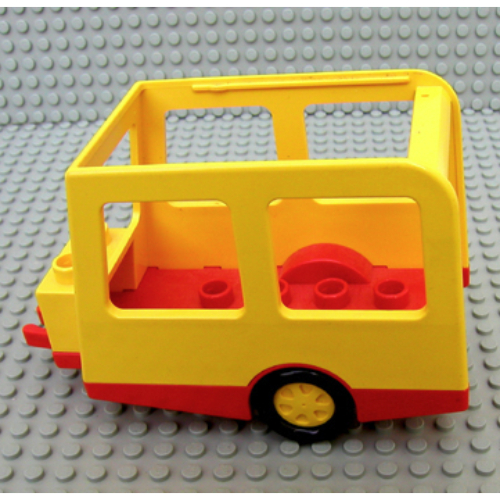Lego Duplo Camer van / Caravan / Trailer with Black Wheels / Yellow