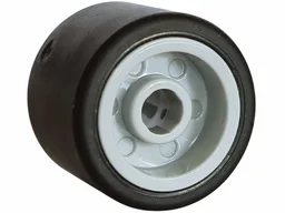 Wheel 11mm D. x 11mm with Pin Hole with Black Tire 14mm D. x 11mm Smooth Small Thin Slick (5806 / 5809) / Light Bluish Gray
