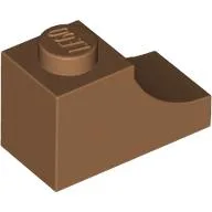 Brick Curved 2 x 1 with Inverted Cutout / Medium Nougat