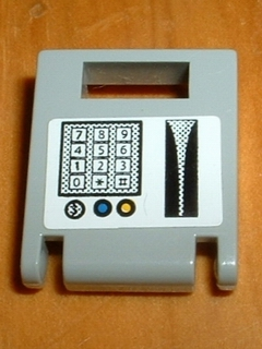 Lego Container, Box 2 x 2 x 2 Door with Slot with Keypad and Card Swipe Pattern (Sticker) - Set 1376