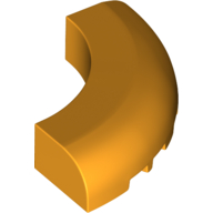 Lego Brick Round Corner 5 x 5 x 1 Curved, Bottom Cut Outs, No Studs, 7 Bottom Tubes / Bright Light Orange