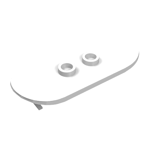 Lego Sports Skateboard with Mag Wheel Holders / White