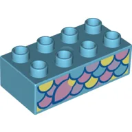 Duplo Brick 2 x 4 with Fish Scales Print