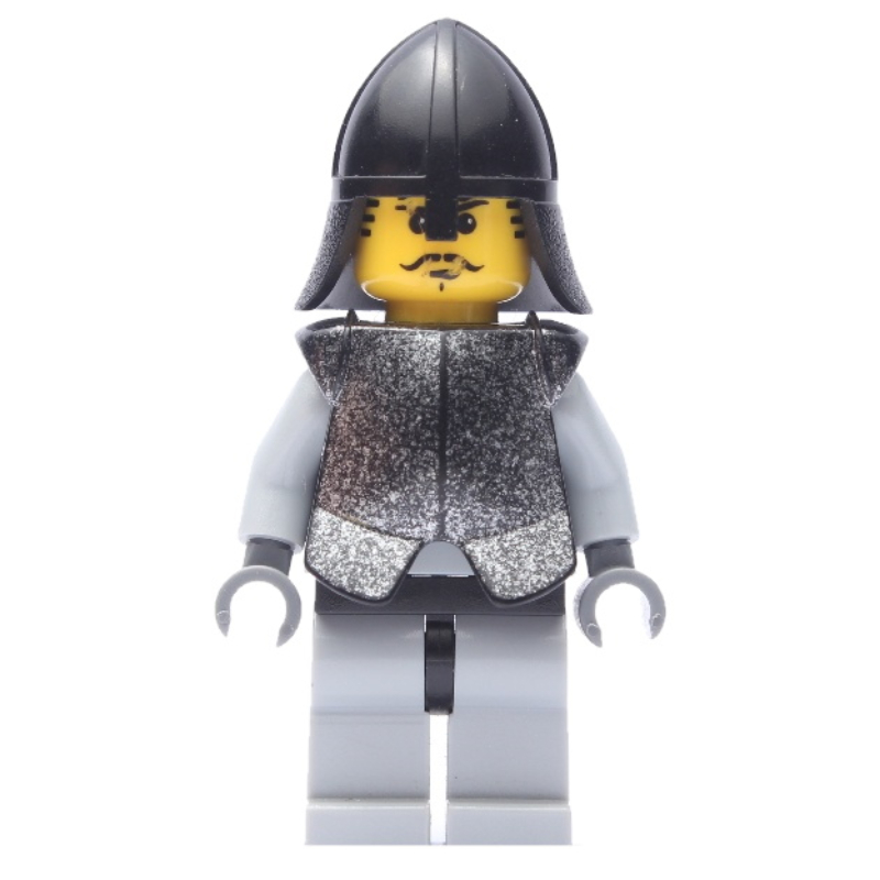 Lego Knight (Knights Kingdom I) - Light Bluish Gray Legs, Armor, Black Moustache