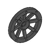 Lego Wheel Wagon Small (27mm D.) / Black