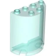 Cylinder Half 2 x 4 x 4 / Trans-Light Blue
