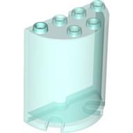 Lego Cylinder Half 2 x 4 x 4 / Trans-Light Blue