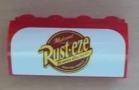 Slope, Curved 2 x 4 x 1 1/3 with 4 Recessed Studs with Rust-eze Logo Pattern (Sticker) - Set 8486
