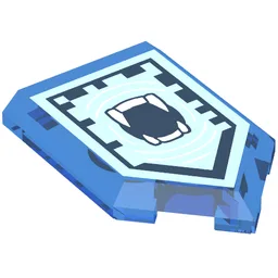 Tile Special 2 x 3 Pentagonal with Nexo Power Shield Print - Roaring Righteousness / Trans-Dark Blue