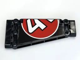 Technic, Panel Plate 5 x 11 x 1 Tapered with Red and White Partial '41' in Circle Pattern Left (Sticker) - Set 42066