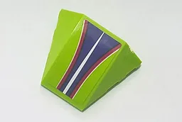 Wedge 4 x 3 Triple Curved No Studs with Dark Purple, Magenta, and White Stripes Pattern (Sticker) - Set 41317