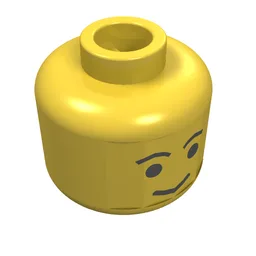 Minifig Head, Standard Grin and Eyebrows Print