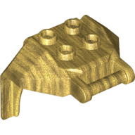 Lego Plate Special, 2 x 2 Studs and Handle, Closed Ends (Mech Chest Plate / Armor) / Pearl Gold