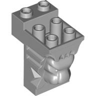 Lego Brick Special 2 x 3 x 3 with Cutout and Lion Head [Hollow Studs] / Light Bluish Gray