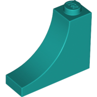 Lego Brick Curved 1 x 3 x 2 Inverted [Inside Bow] / Dark Turquoise