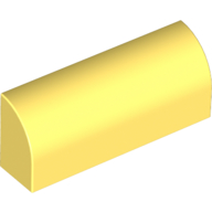 Lego Brick Curved 1 x 4 x 1 1/3 No Studs / Bright Light Yellow
