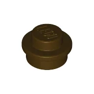 Plate Round 1 x 1 with Solid Stud / Dark Brown