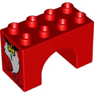 Duplo Brick 2 x 4 x 2 Arch with Dog Body Print on End