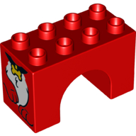 Lego Duplo Brick 2 x 4 x 2 Arch with Dog Body Print on End