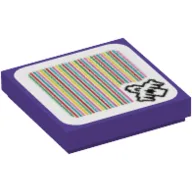 Tile 2 x 2 with Bogmire and Barcode Print (Sticker) / Dark Purple