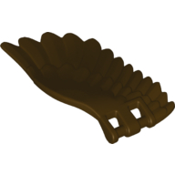 Lego Creature Body Part, Wing 4 x 7 Right with Feathers and Handles for Clips / Dark Brown