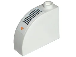 Slope, Curved 3 x 1 x 2 with Hollow Stud with Vent Pattern (Sticker) - Set 7699