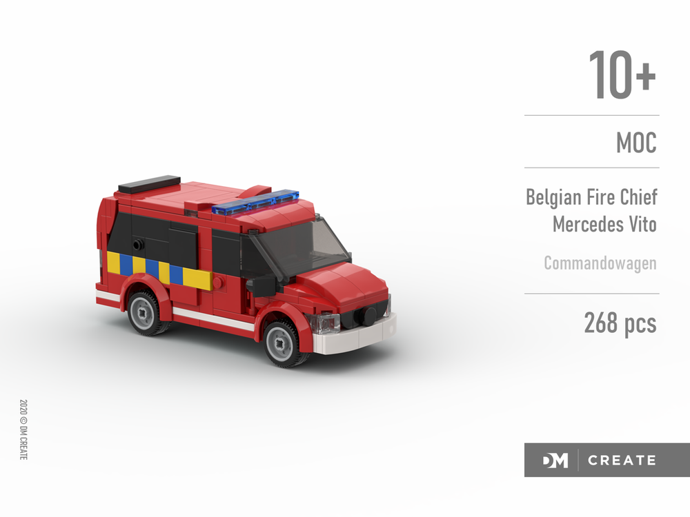 Lego Belgian Fire Chief Vehicle - Mercedes Vito (Brandweer commandowagen)