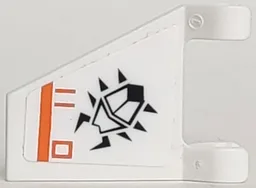 Flag 2 x 2 Trapezoid with Flat Edge with Black Scarab, Orange Lines and Rectangle Pattern Model Left Side (Sticker) - Set 7693