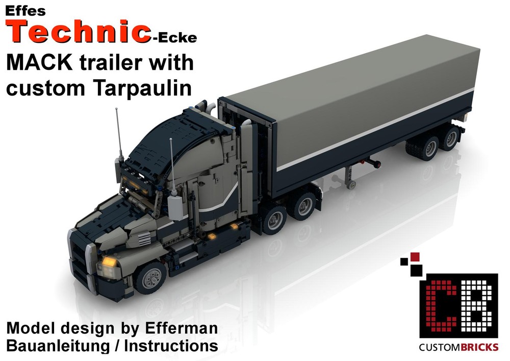 Lego Custom 42028 Flatbed trailer with tarpaulin