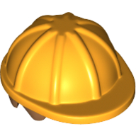 Lego Hair and Helmet, Construction / Hard Hat, Short Straight Medium Nougat pattern
