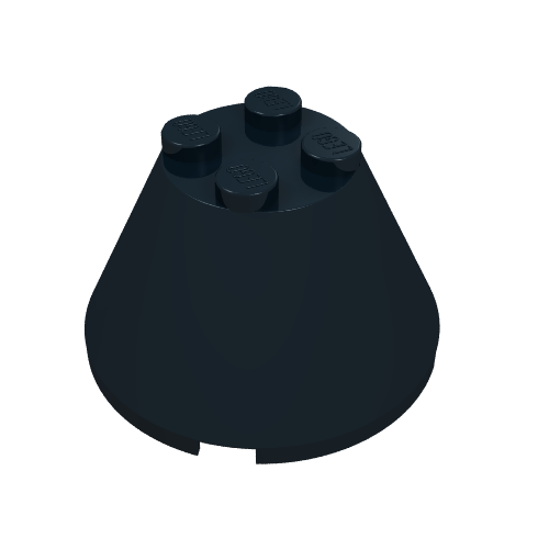 Lego Cone 4 x 4 x 2, No Axle Hole / Black
