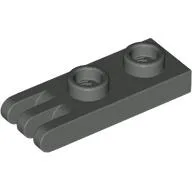 Hinge Plate 1 x 2 with 3 Fingers [Hollow Studs] / Dark Gray
