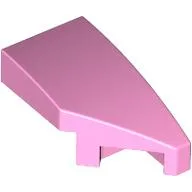 Brick Wedged, Curved 2 x 1 with Stud Notch Right / Bright Pink