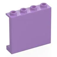 Panel 1 x 4 x 3 [Side Supports / Hollow Studs] / Medium Lavender