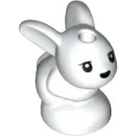 Animal, Rabbit / Bunny, Baby Sitting with Black Eyes and Black Nose Print