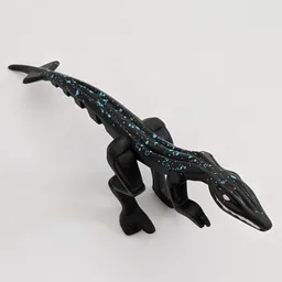 Animal, Dinosaur, Mutant Lizard with Blue Specks on Back / Black