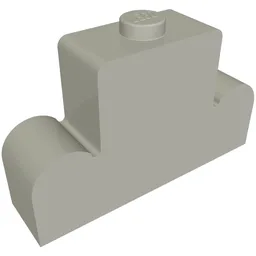 Brick Curved 1 x 4 x 2 Centre Stud Top / Light Bluish Gray