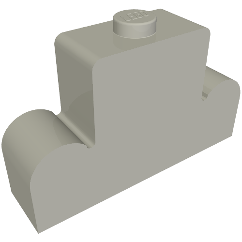 Lego Brick Curved 1 x 4 x 2 Centre Stud Top / Light Bluish Gray