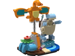 Mini Venusaur, Charizard, and Blastoise Display V1