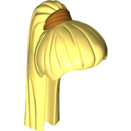 Lego Hair Ponytail Long Straight with Tie Gold Print