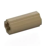 Technic Axle Connector Smooth [with x Hole + Orientation] / Dark Tan