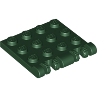 Lego Hinge Plate 3 x 4 Locking Dual 2 Finger, 7 teeth / Dark Green