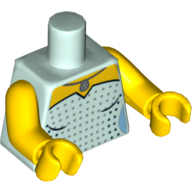 Lego Torso Dress with Black and Silver Spots and Necklace Print, Yellow Arms and Hands / Light Aqua