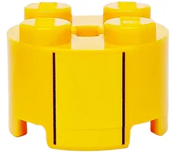 Brick Round 2 x 2 with Yellow Square Print