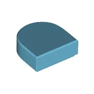 Tile Round 1 x 1 Half Circle / Medium Azure