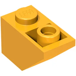 Brick Sloped Inverted 45° 2 x 1 / Bright Light Orange