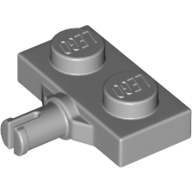 Lego Plate Special 1 x 2 with Wheel Holder, Single Slit / Light Bluish Gray