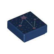 Tile 1 x 1 with Constellation, Lavender Stars Print / Dark Blue