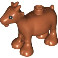 Duplo Animal Goat with Black and White Rounded Eyes Print / Dark Orange